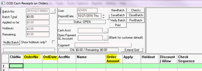 Batch payment receipts for cash and checks